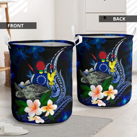 Cook Islands Polynesian Laundry Basket - Turtle With Plumeria Flowers - Polynesian Pride