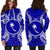 Chuuk Polynesian Hoodie Dress Map Blue - Polynesian Pride