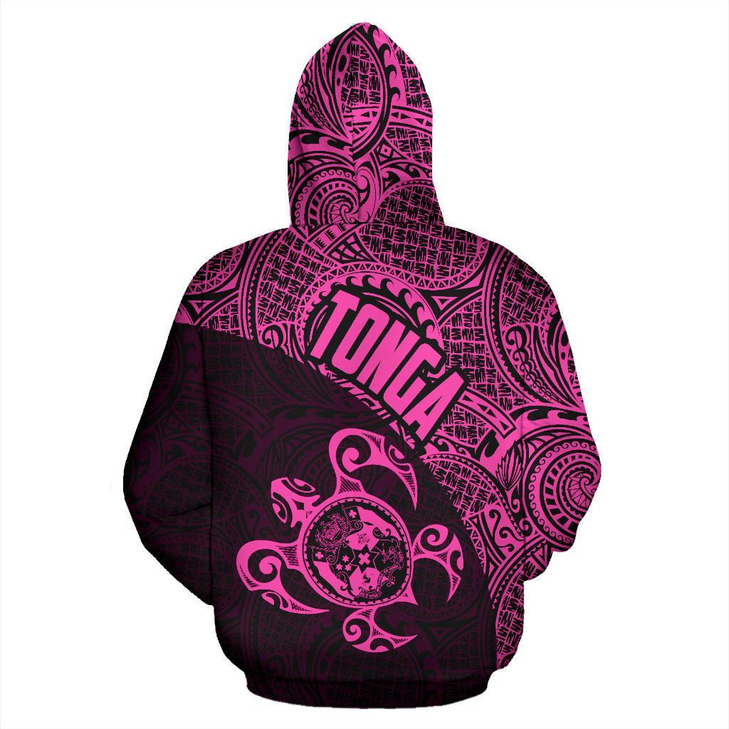 Tonga Zip up Hoodie Tonga Coat of Arms In Turtle Polynesian Tattoo 020 - Polynesian Pride