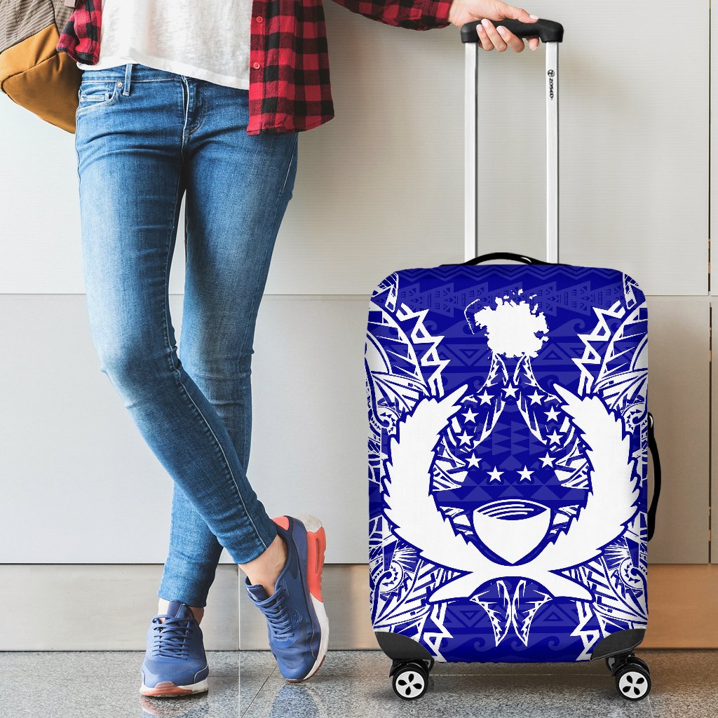 Pohnpei Polynesian Luggage Covers Map Blue - Polynesian Pride