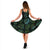 Polynesian Midi Dress - Green Monstera Leave - Polynesian Pride