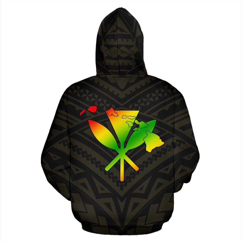 Hawaii Polynesian Map Kanaka Warrior Hoodie - Polynesian Pride