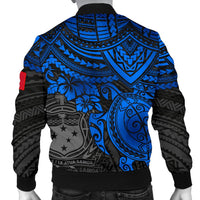 Samoa Polynesian Bomber Jacket (Men) - Blue Turtle - Polynesian Pride