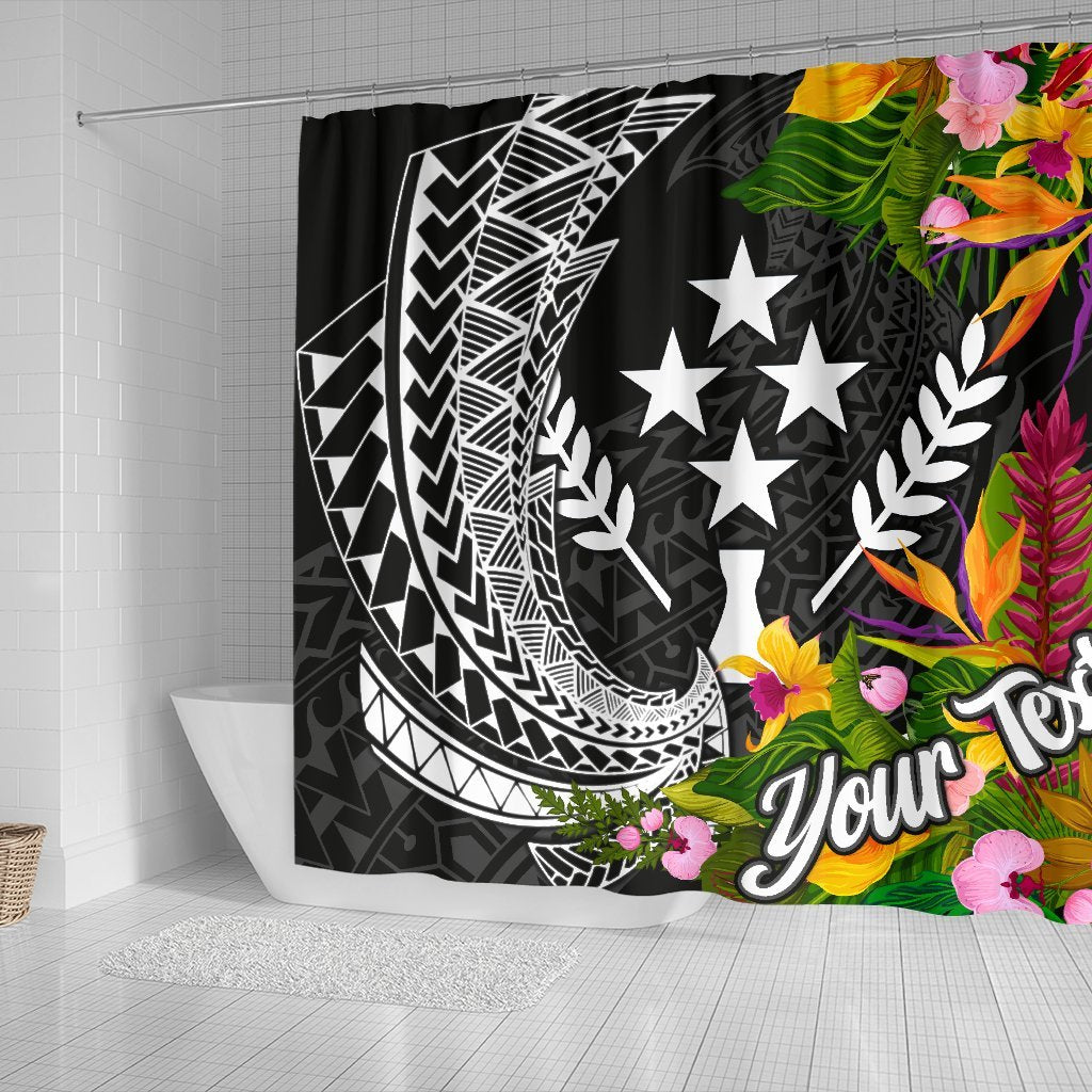 Kosrae State Shower Curtains - Custom Personalised Seal Spiral Polynesian Patterns - Polynesian Pride