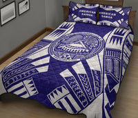American Samoa Quilt Bed Set - American Samoa Seal Polynesian Tattoo - Polynesian Pride