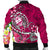 Guam Custom Personalised Men's Bomber Jacket - Turtle Plumeria (Pink) - Polynesian Pride