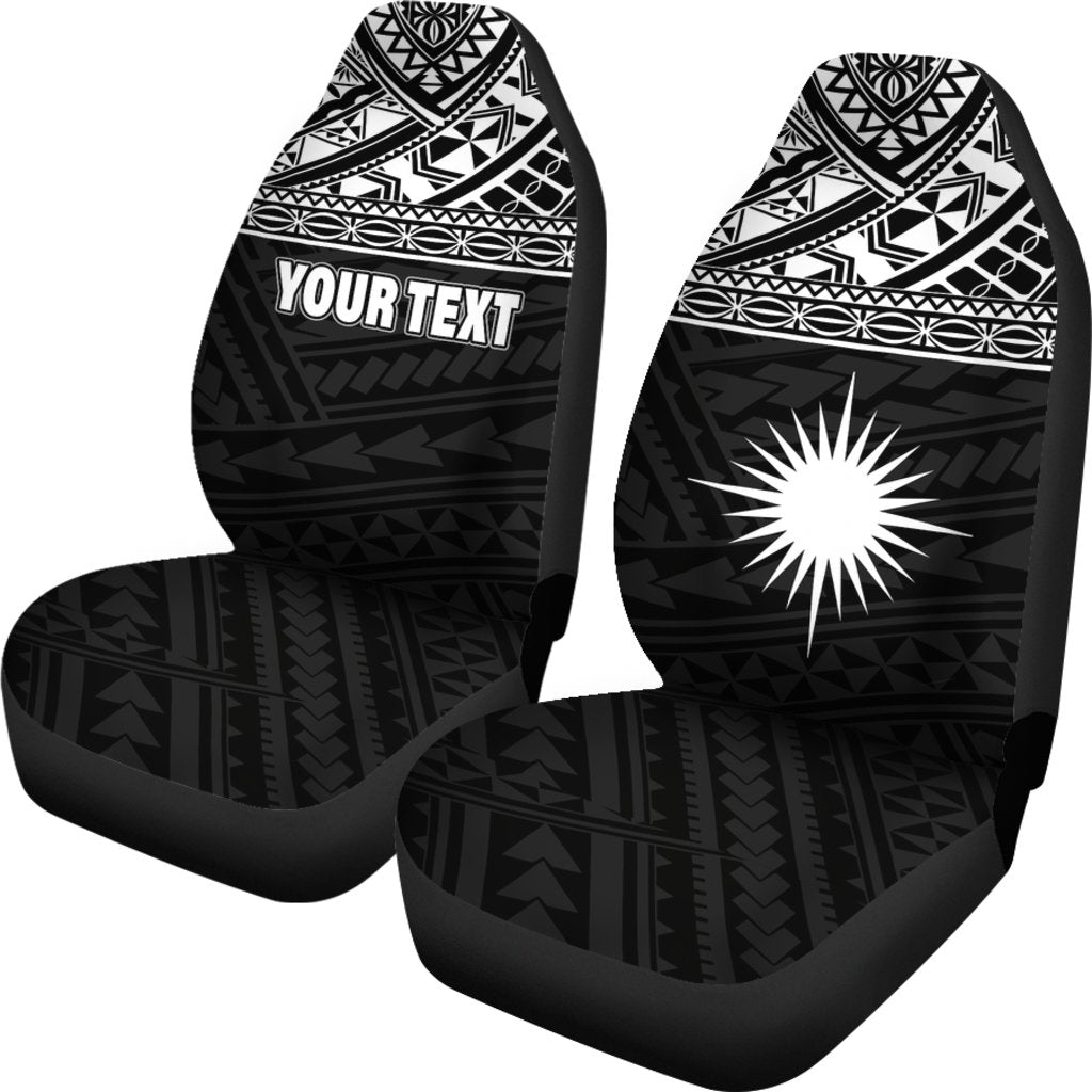 Marshall Islands Car Seat Covers - Marshall Islands Flag Polynesian White Horizontal - Polynesian Pride
