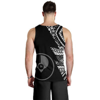 Yap Personalised Custom Men's Tank Top - Micronesian Pattern Flash Black - Polynesian Pride