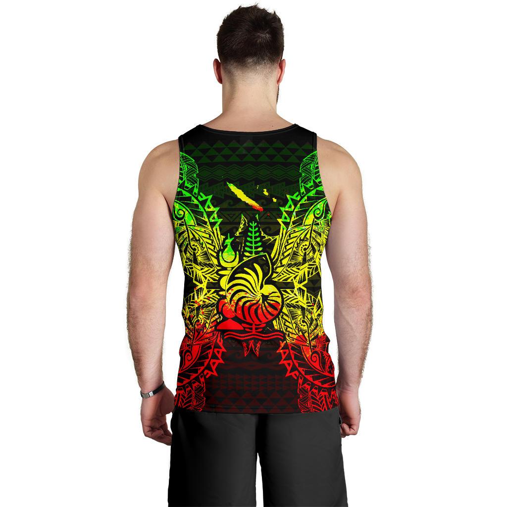 New Caledonia Polynesian Men Tank Top Map Reggae - Polynesian Pride