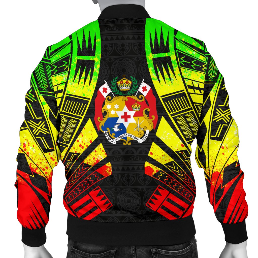 Tonga Men Bomber Jackets - Polynesian Tattoo Reggae - Polynesian Pride