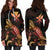 Hawaii Polynesian Hoodie Dress - Turtle With Blooming Hibiscus Gold - Polynesian Pride