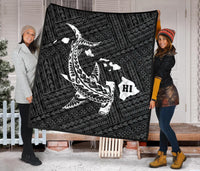 Hawaii Shark White Polynesian Premium Quilt - Polynesian Pride