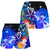 Polynesian Hawaii Custom Personalised Women's Shorts - Humpback Whale with Tropical Flowers (Blue) - Polynesian Pride