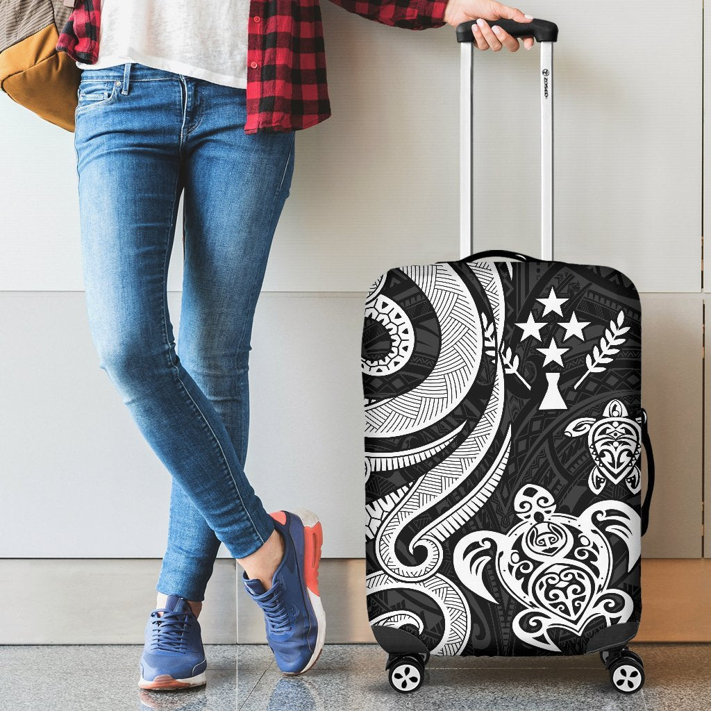 Kosrae Micronesian Luggage Covers - White Tentacle Turtle - Polynesian Pride