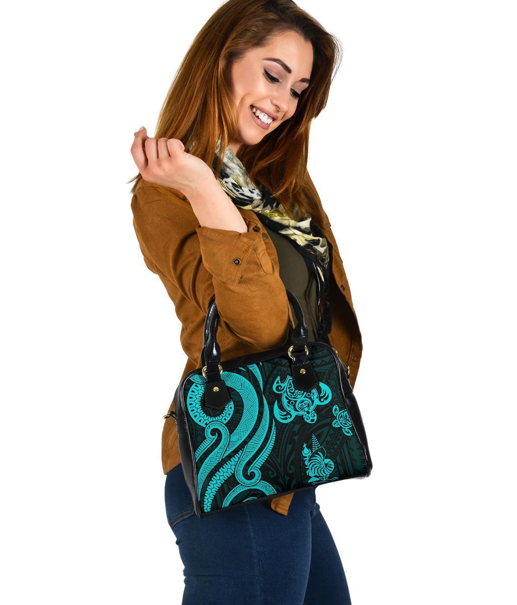 New Caledonia Shoulder Handbag - Turquoise Tentacle Turtle - Polynesian Pride