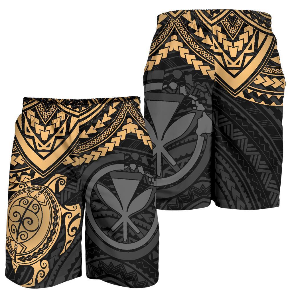 Polynesian Hawaii Short (Men) - Gold Turtle - Polynesian Pride