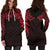 New Zealand Women'S Hoodie Dress, Maori Polynesian Tattoo Red - Polynesian Pride