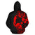 Tonga Polynesian Zip up Hoodie Red Line - Polynesian Pride