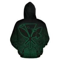 Hawaii Kanaka Polynesian Hoodie Green Neon Style - Polynesian Pride