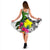 Palau Midi Dress White - Turtle Plumeria Banana Leaf - Polynesian Pride