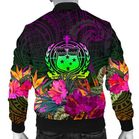 Samoa Men's Bomber Jacket - Summer Hibiscus - Polynesian Pride