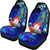 Chuuk Car Seat Covers - Humpback Whale with Tropical Flowers (Blue) - Polynesian Pride