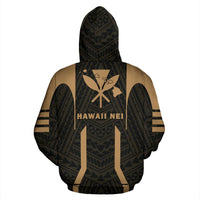 Hawaii Kanaka Polynesian Zip up Hoodie Gold - Polynesian Pride