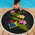 Cook Islands Custom Personalised Beach Blanket - Plumeria Tribal - Polynesian Pride