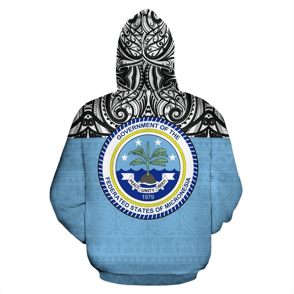 Federated States of Micronesia All Over Zip up Hoodie Polynesian Hoodie Style - Polynesian Pride