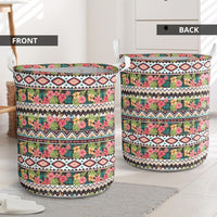 Hawaii Hibiscus Ethnic Mix Tropical Flower Hawaii Laundry Basket - Polynesian Pride