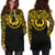 Pohnpei Women Hoodie Dress - Pohnpei Coat Of Arms Polynesian Gold Black - Polynesian Pride