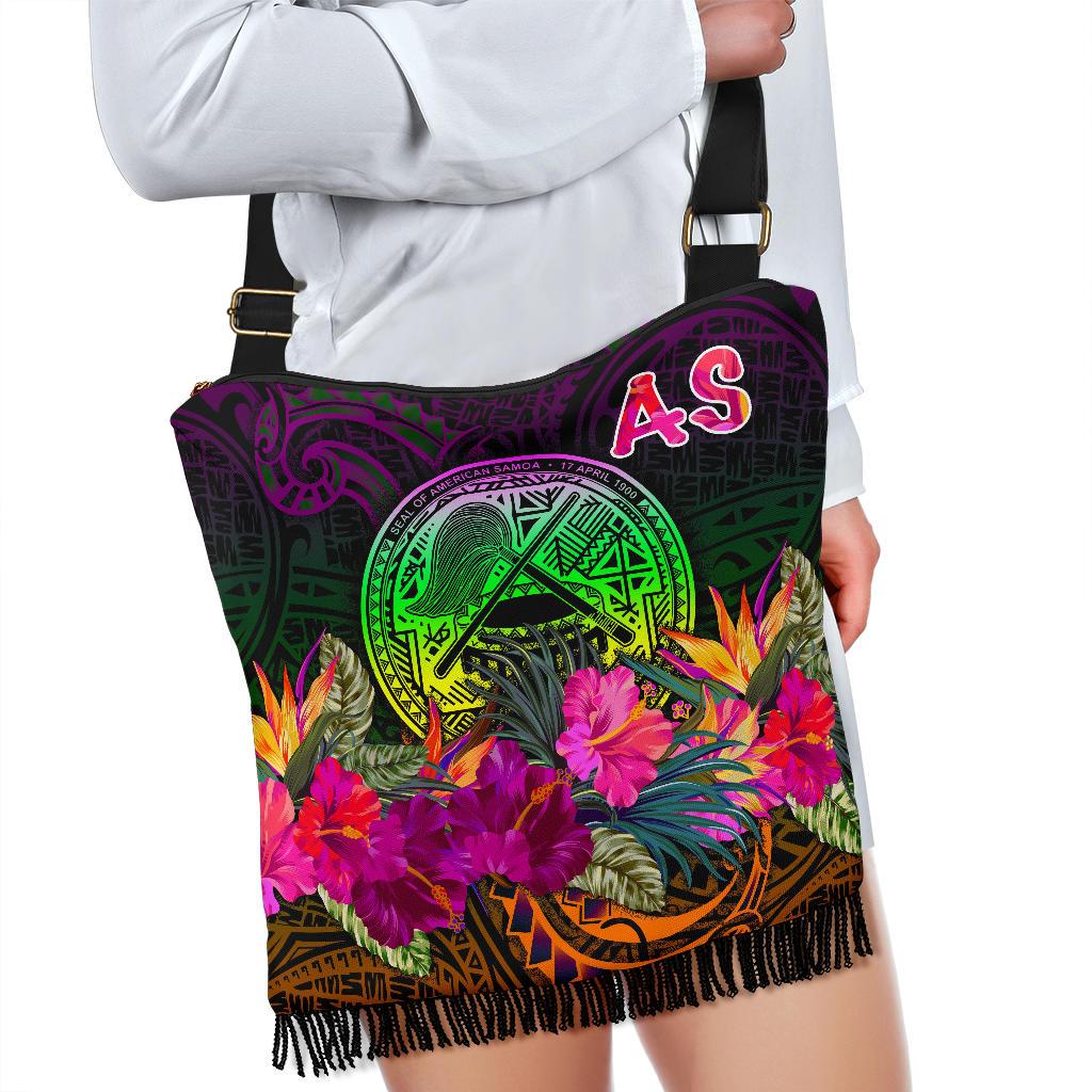 American Samoa Crossbody Boho Handbag - Summer Hibiscus - Polynesian Pride