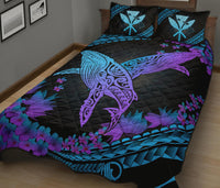 Hawaii Whale Polynesian Hibiscus Quilt Bed Set - Lae Style - Polynesian Pride