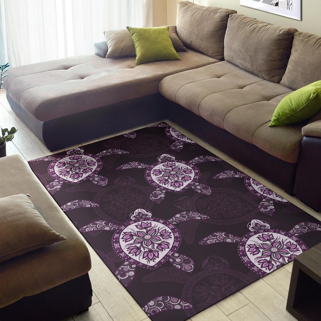 Purple Turtle Area Rug - Polynesian Pride