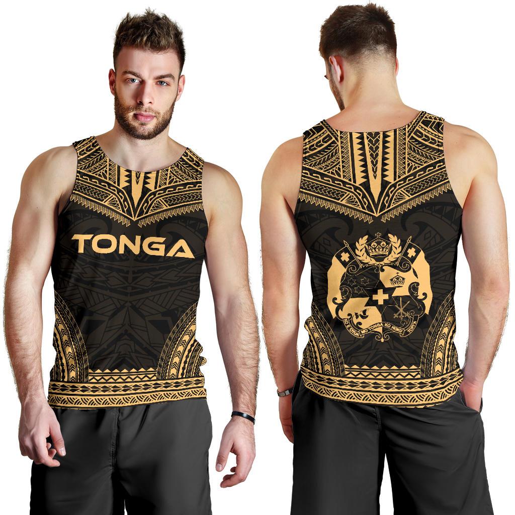 Tonga Men's Tank Top - Polynesian Chief Gold Version - Polynesian Pride