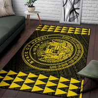 Kakau Seal Of Hawaii Polynesian - Yellow Rug - Polynesian Pride