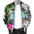 Guam Men's Bomber Jacket White - Turtle Plumeria Banana Leaf - Polynesian Pride