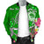 FSM Custom Personalised Men's Bomber Jacket - Turtle Plumeria (Green) - Polynesian Pride