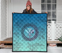 Hawaiian Map Kanaka Vintage Tropical Premium Quilt - Polynesian Pride