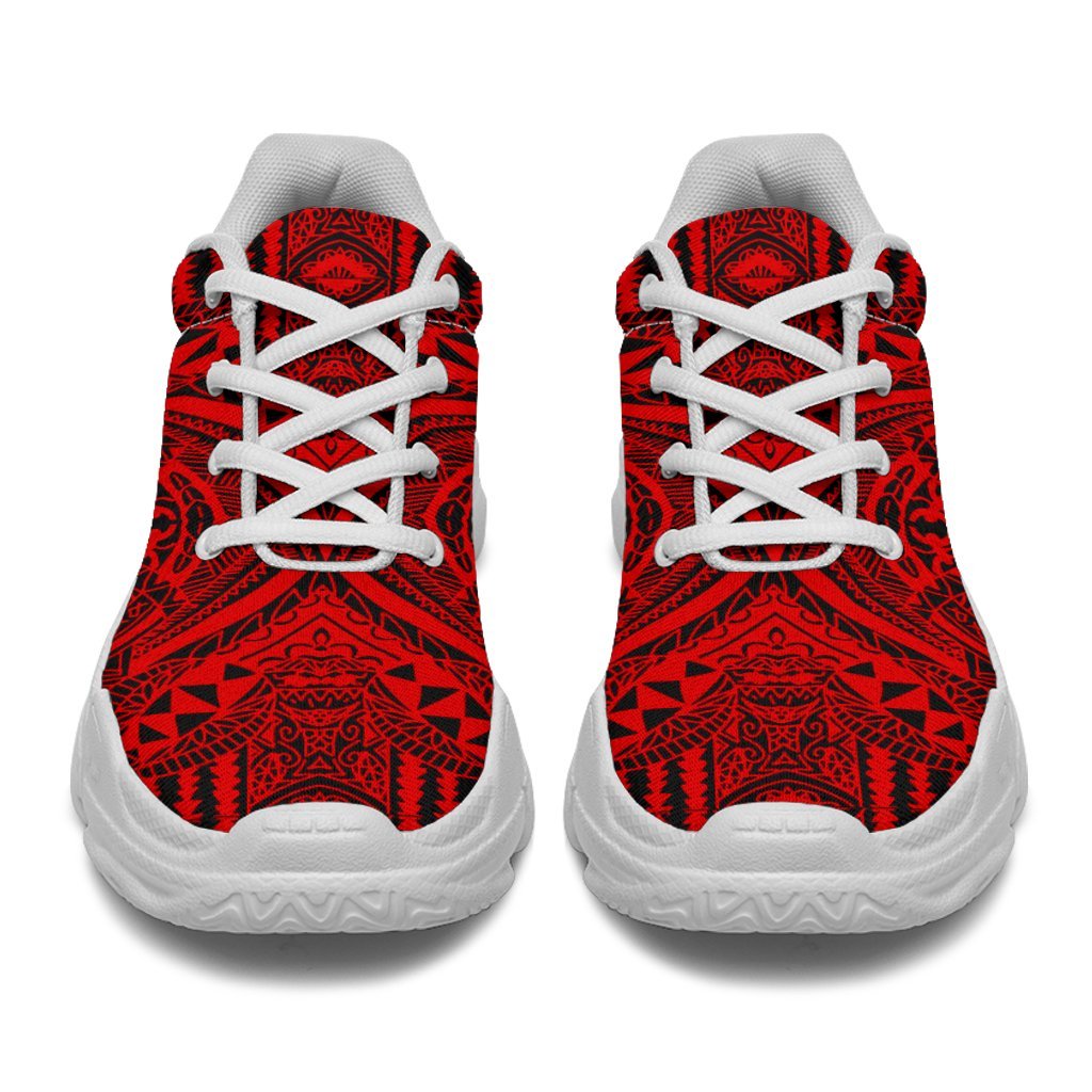 Polynesian Symmetry Red Chunky Sneakers - Polynesian Pride