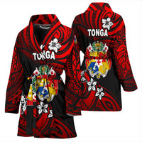 Mate Ma'a Tonga Rugby Women's Bath Robe Polynesian Unique Vibes - Red - Polynesian Pride