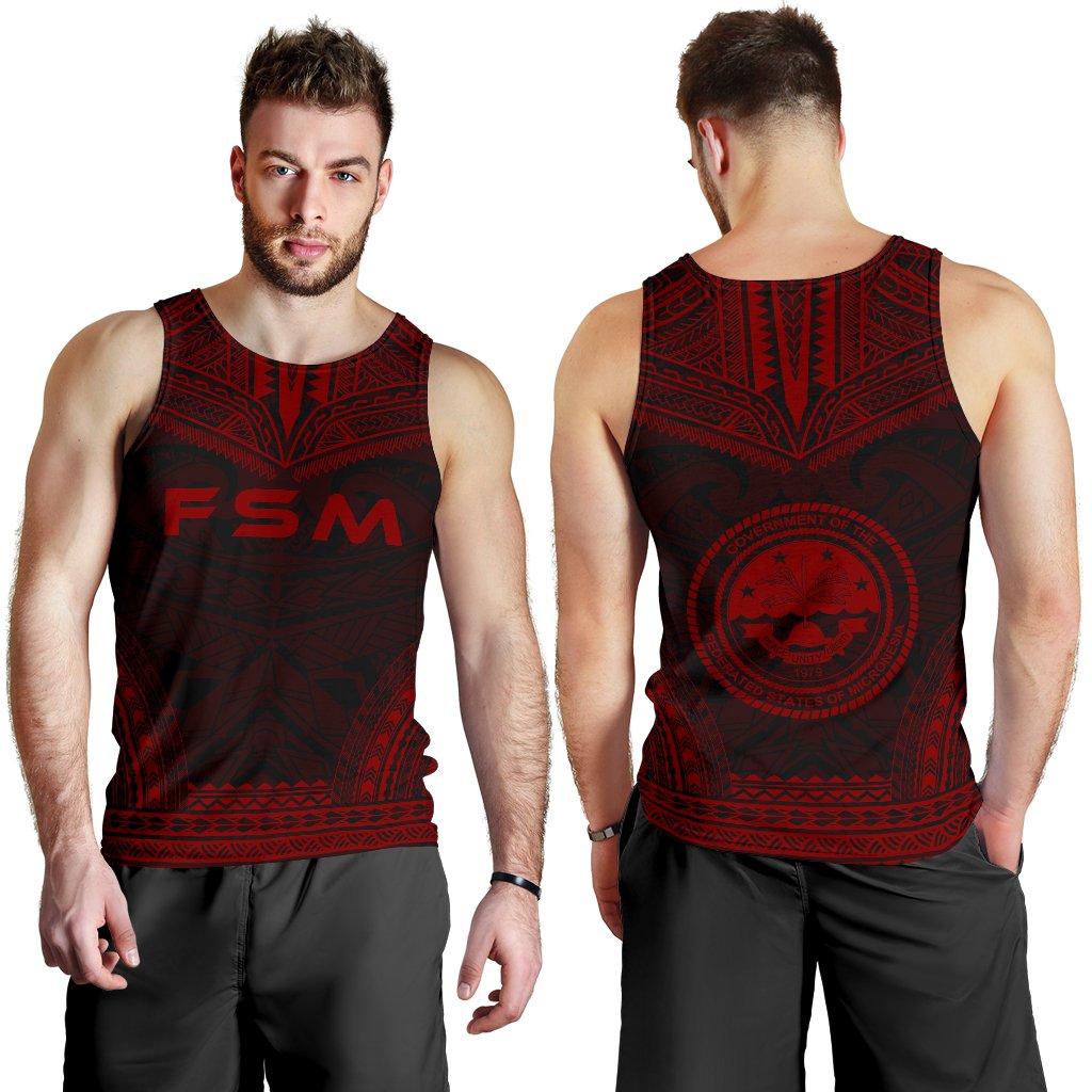 Federated States Of Micronesia Men's Tank Top - Polynesian Chief Red Version - Polynesian Pride