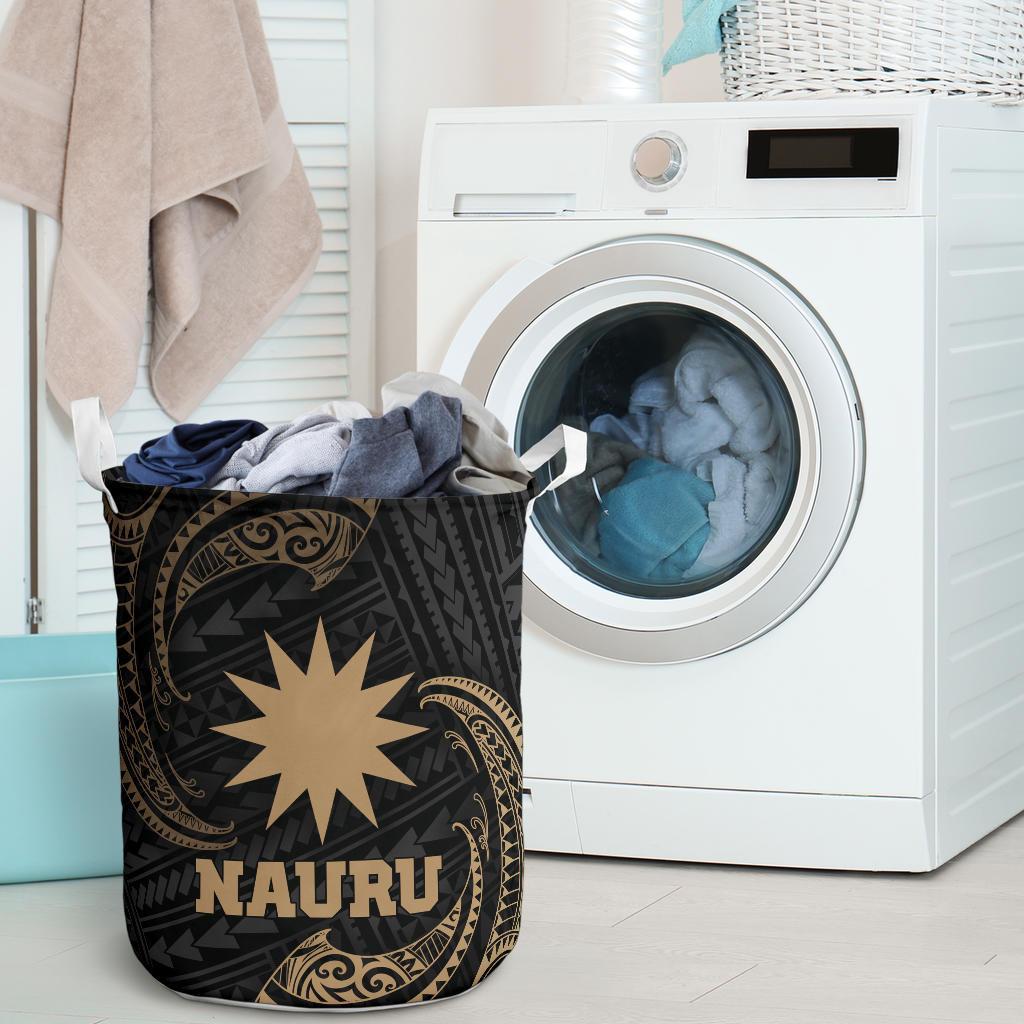 Nauru Polynesian Laundry Basket - Gold Tribal Wave - Polynesian Pride