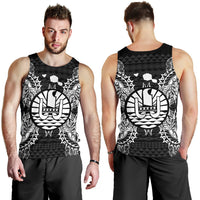 French Polynesia Polynesian Men Tank Top Map Black - Polynesian Pride