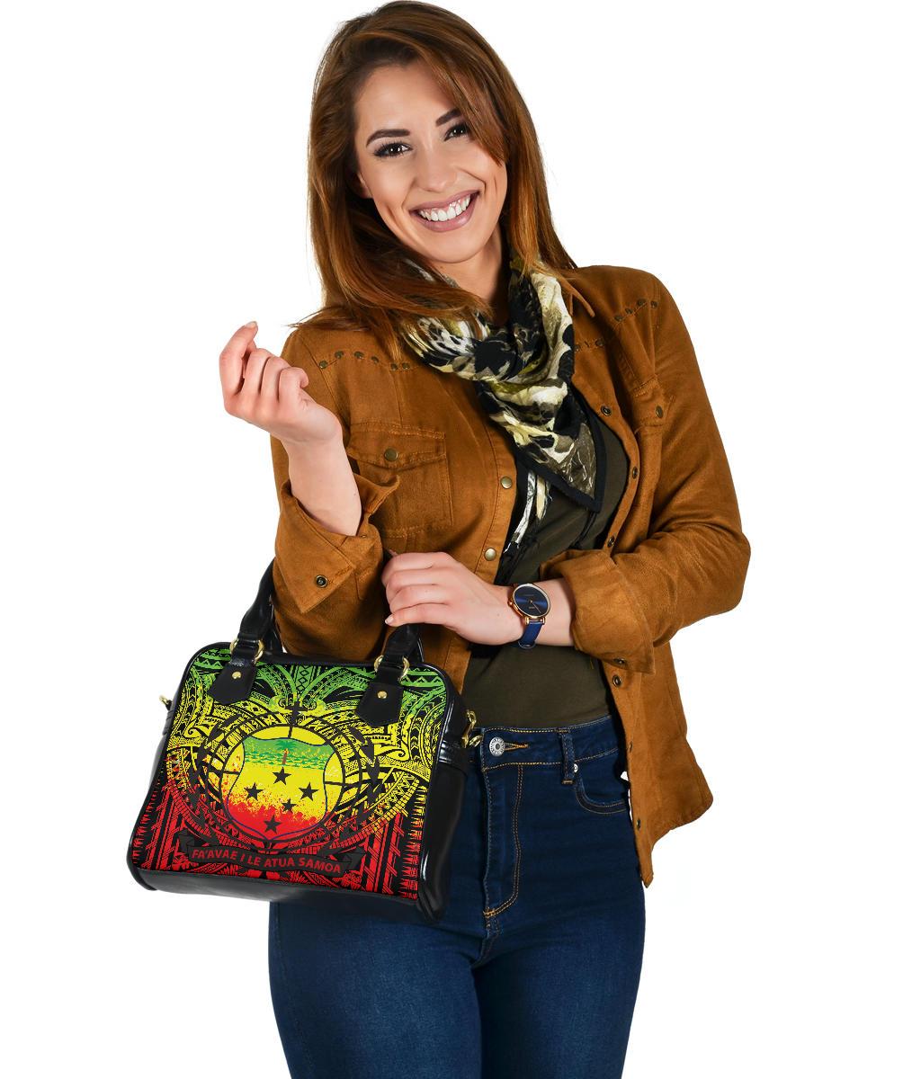 Samoa Shoulder Handbag - Samoa Coat Of Arm (Reggae) - Polynesian Pride