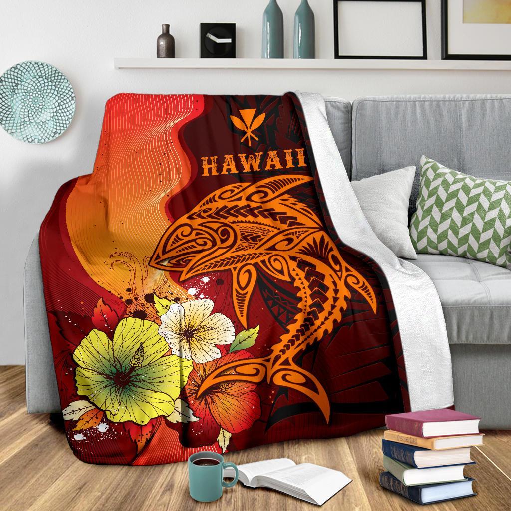 Hawaii Premium Blanket - Tribal Tuna Fish - Polynesian Pride