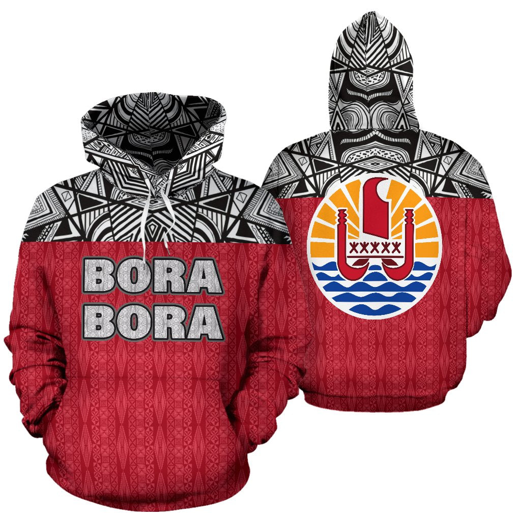 Bora Bora All Over Hoodie Polynesian Hoodie Version Unisex White - Polynesian Pride