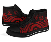 Vanuatu High Top Canvas Shoes - Red Tentacle Turtle - Polynesian Pride