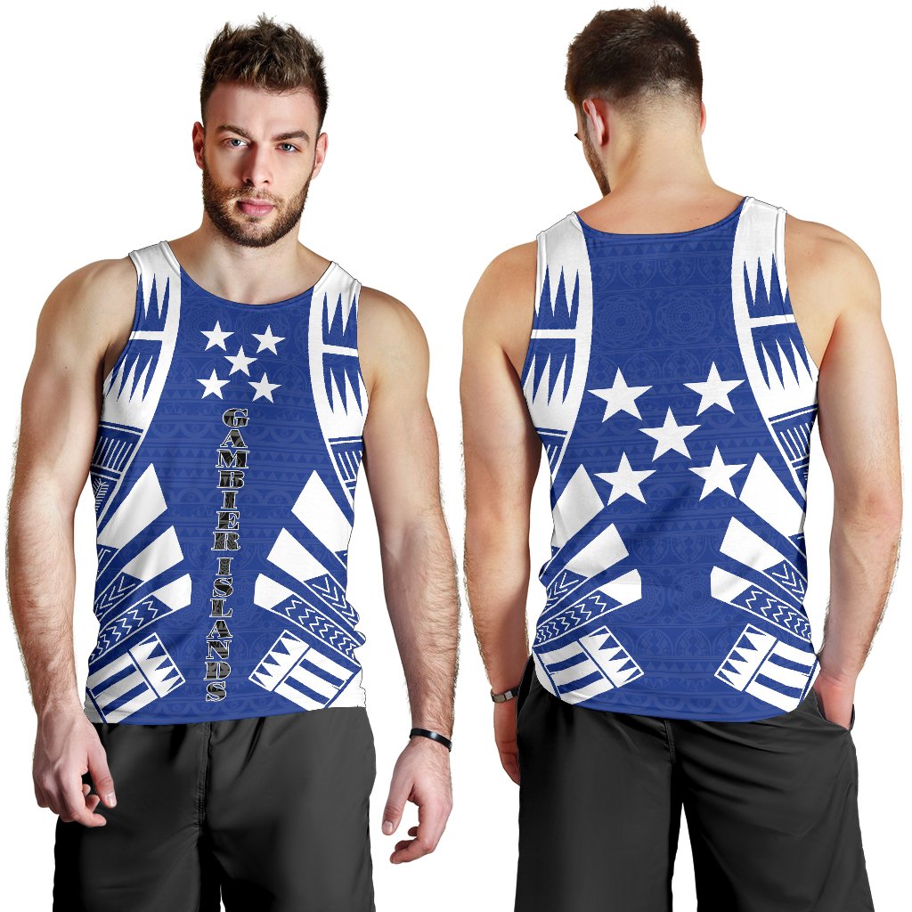 Gambier Islands Men Tank Top - Polynesian Tattoo Flag - Polynesian Pride