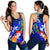 American Samoa Polynesian Women's Racerback Tank - Humpback Whale with Tropical Flowers (Blue) - Polynesian Pride